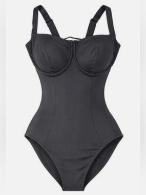 TA3 High Cut Lifty Black One Piece Swimsuit
